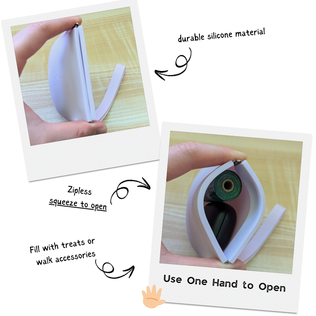 Up Dog Pouch // Small silicone treat bag (gray)