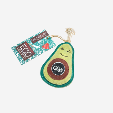 Audrey the Avocado // Natural suede dog toy (avocado)