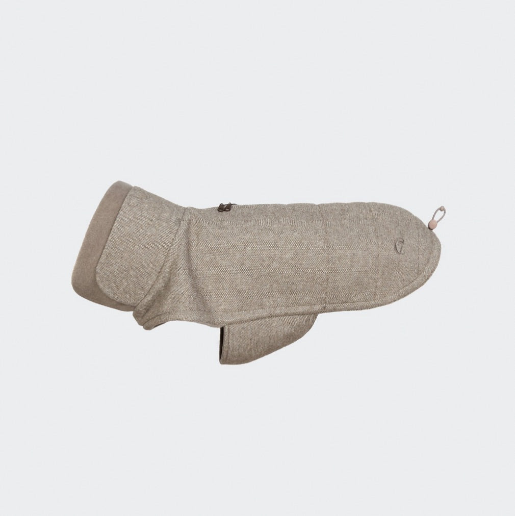 Cloud7 Brooklyn, French Bulldog // Warm and water-repellent dog coat (tweed beige)