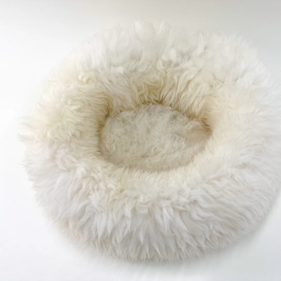 Helen Wells Sheep // Handmade donut dog bed in 100% organic sheepskin (cream)