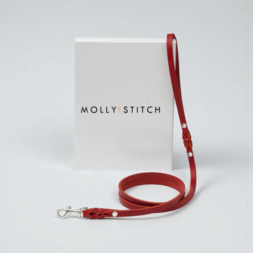 Butter Chili Red City leash // Classic dog leash in soft leather (red)