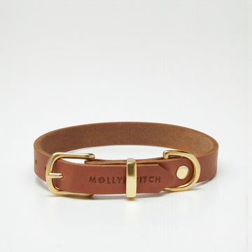 Butter Sahara // Soft leather collar (cognac)