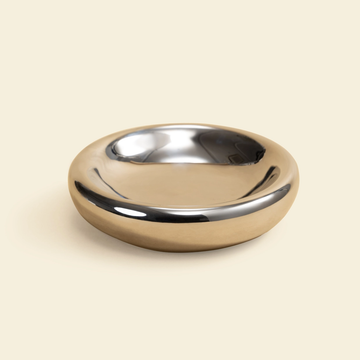 Pet Jojo Pebble Bowl, Flat // Flad hundeskål (krom)