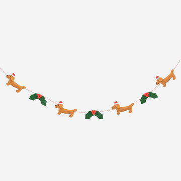 Sausage Dog Felt Garland // juleguirlande med gravhunde