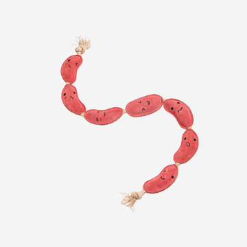 The Sizzle Sisters // Large and natural suede dog toys (sausages) 