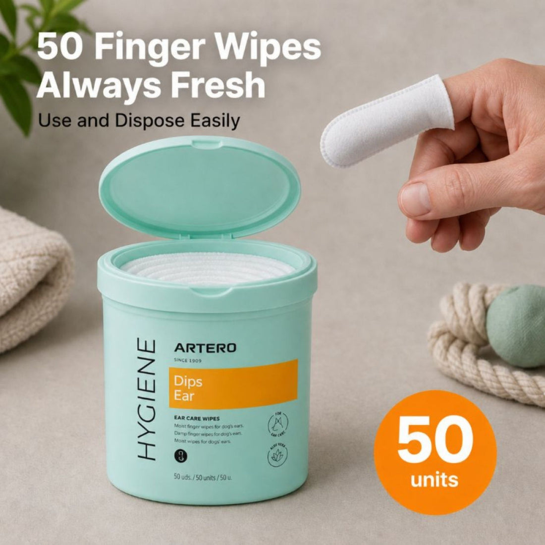 Artero Dips Ear // Mild ear wipes (wet wipes)