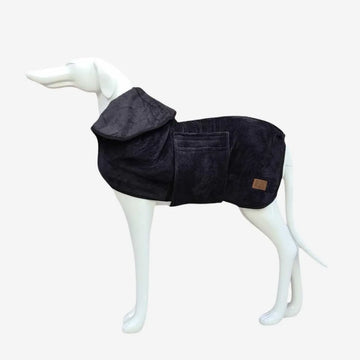 B&amp;B Drying robe // Quick-drying and soft dog bathrobe (black)