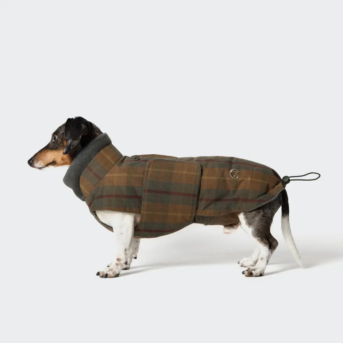 Cloud7 Brooklyn, Dachshund // Warm and water-repellent dog jacket (waxed tartan)*