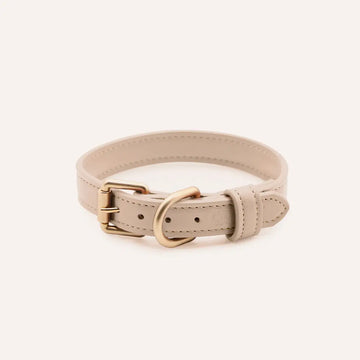 Cafide Jala // Vegansk læderhalsbånd (beige) XXS