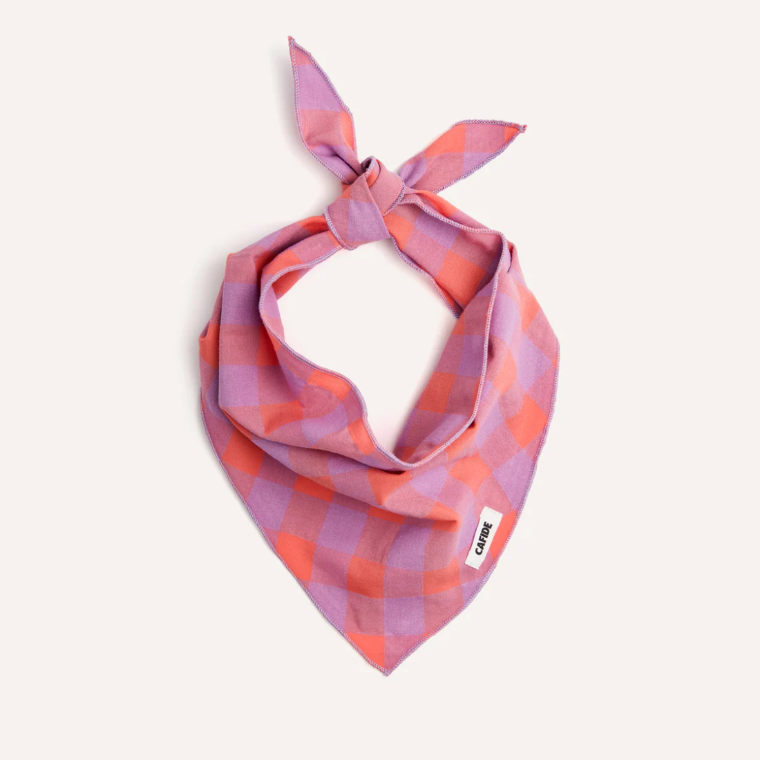 Cafide Bandana // Hundebandana i bomuld (violet vichy) Large