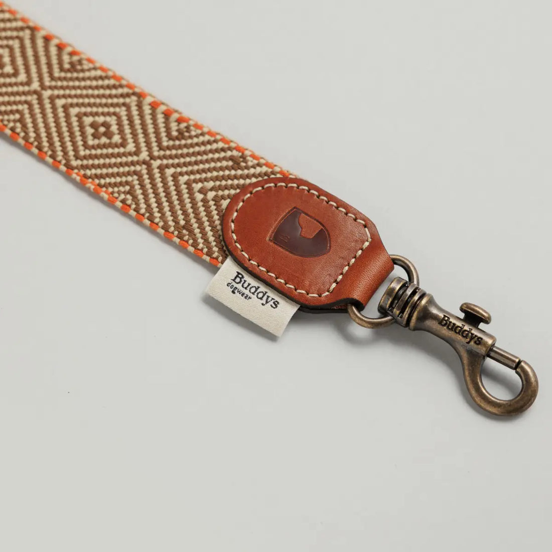Buddys Dogwear Isola // Wide and light leash (brown/orange)