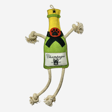 Funny Zoo Champagne // Natural Dog Toy in Suede and Rope