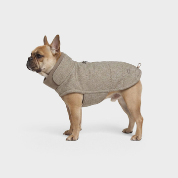 Cloud7 Brooklyn, French Bulldog // Warm and water-repellent dog coat (tweed beige)