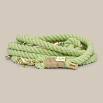 Drew's Dogwear Lime // Braided dog leash in soft rope (green)