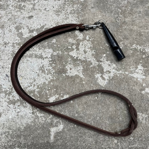 Butter Key Chain // Leather lanyard for dog whistle (dark brown)