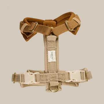 Drew's Dogwear Cortado Pro // Adjustable and soft Y-harness (brown/beige)