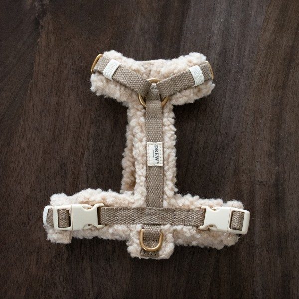Drew's Dogwear Teddy // Justerbar y-sele (beige)
