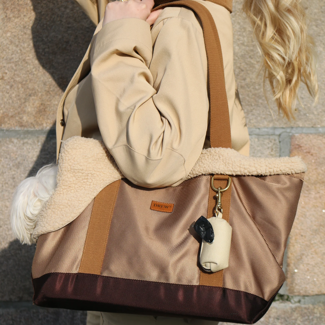 Drew's Dogwear Aspen // Dog bag with teddy lining
