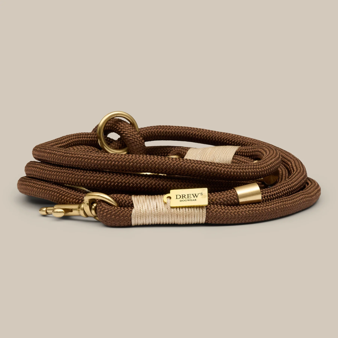 Drew's Dogwear Espresso // Justérbar og blød rebline (mørkebrun)