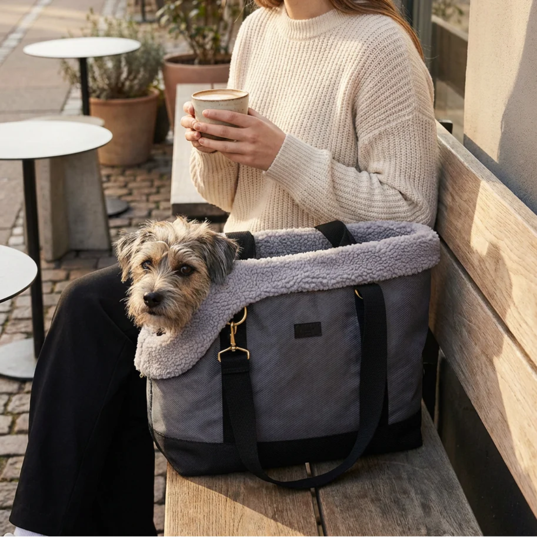 Drew's Dogwear Otis // Dog bag with teddy lining