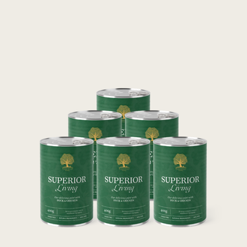 Essential Superior Living Paté // Vådfoder med and og kylling (6 x 400g)