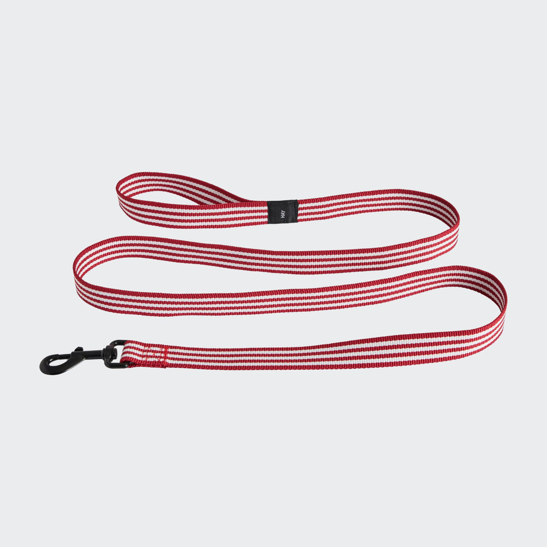 HAY Dogs Flat // Klassisk hundeline i genanvendt nylon (rød/hvide striber)