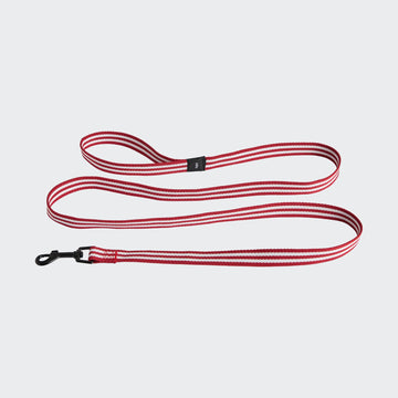 HAY Dogs Flat // Classic Dog Leash in Recycled Nylon (Red/White Stripes)