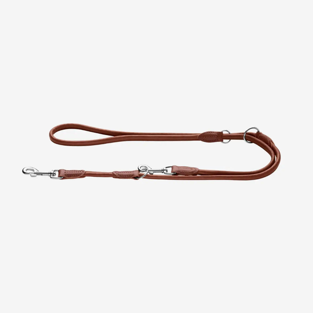 Hunter Round and Soft // Adjustable leash in soft leather (cognac)
