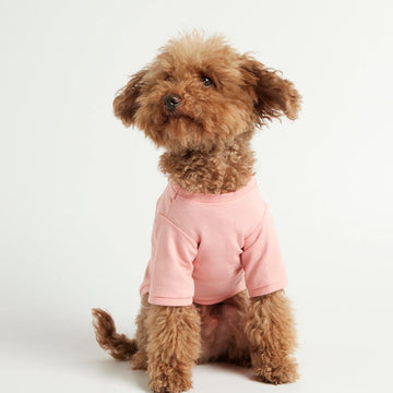 Imi T-shirt // Dog sweater with sleeves in organic cotton (pink) medium