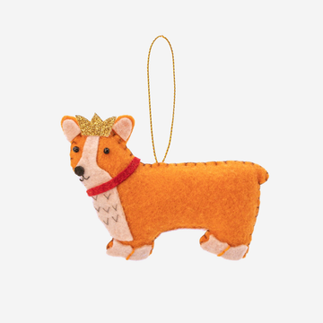 Corgi // Christmas hanging with corgi in felt 