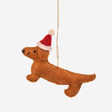 Sausage Dog // Christmas hanging with a dachshund in felt