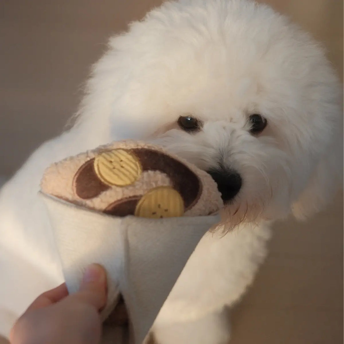 Lambwolf Crepe // Activity toy with squeaker and space for treats