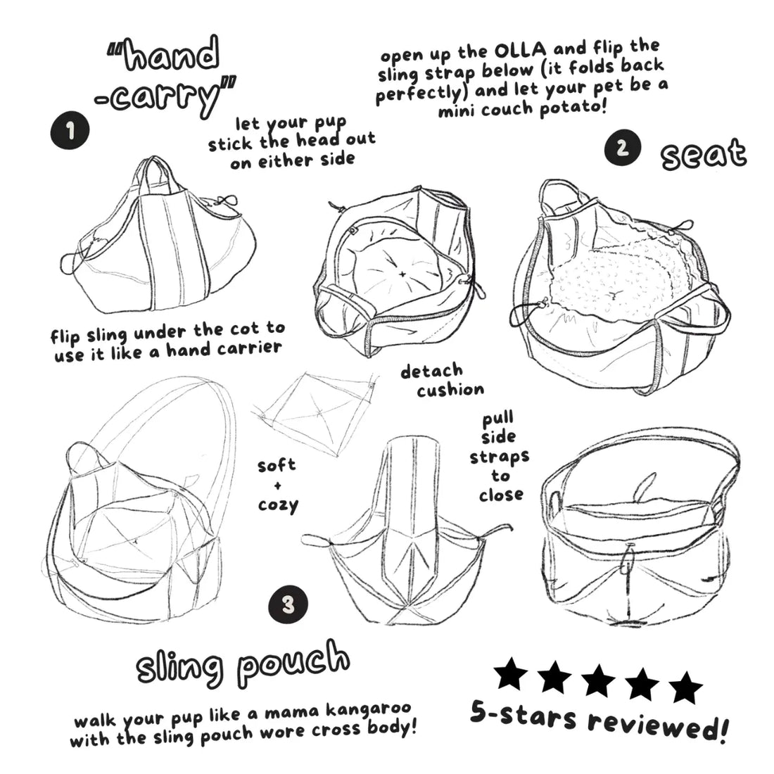 Lambwolf Olla // Carrier for small dogs up to 5 kg. (camel)