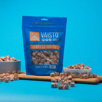 Mush Blue Freeze-dried // Soft food suitable for dogs with sensitive skin (beef, turkey, salmon)