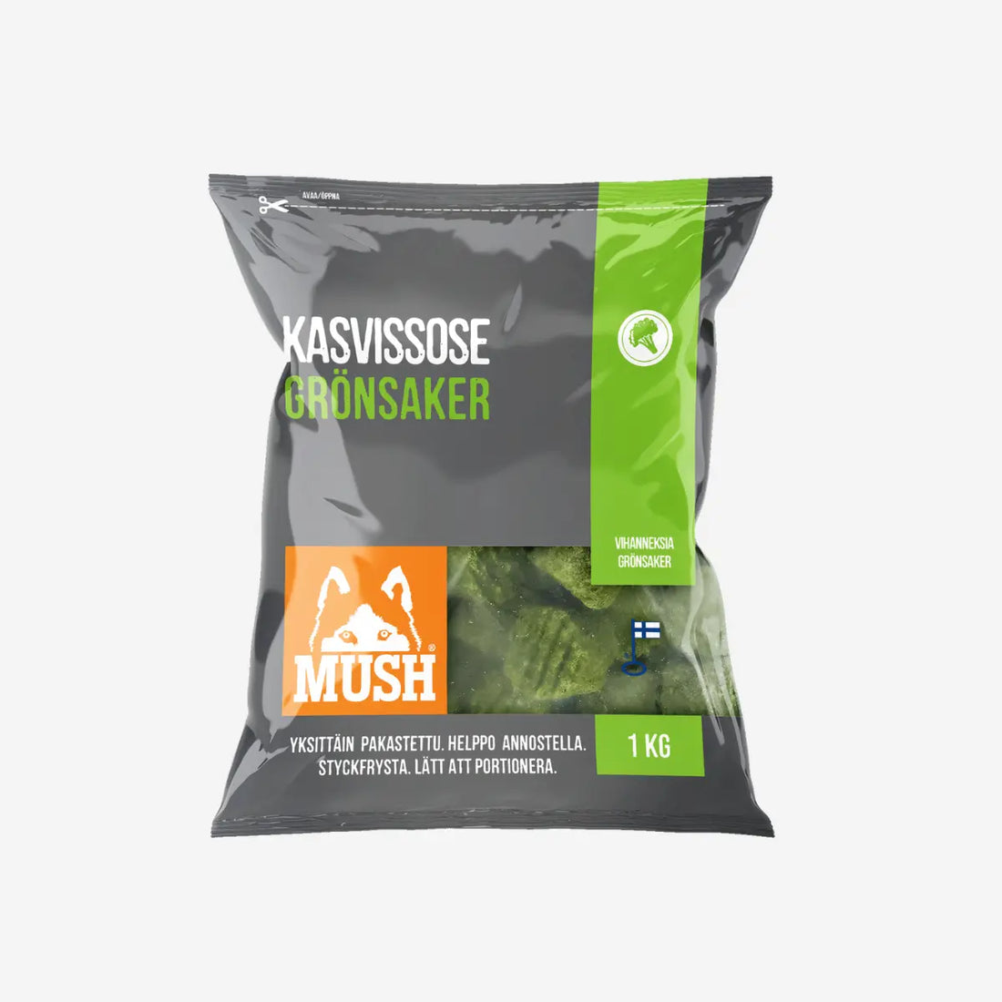 Mush Vaisto Grøn begynder-barf til hunde med følsom mave 1 kg