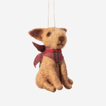 Dog With Bandana // Christmas hanging with Christmas dog in felt 
