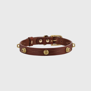 Unleash Cph Collar // Handmade dog collar in natural leather (cognac)
