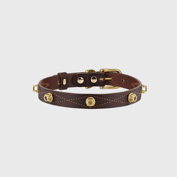 Unleash Cph Collar // Håndlavet hundehalsbånd i naturlæder (mørkebrun)